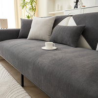 Chenille Bank Protector with Herringbone Structure – VeluraShield-Anthracite-70x70cm-State of Style