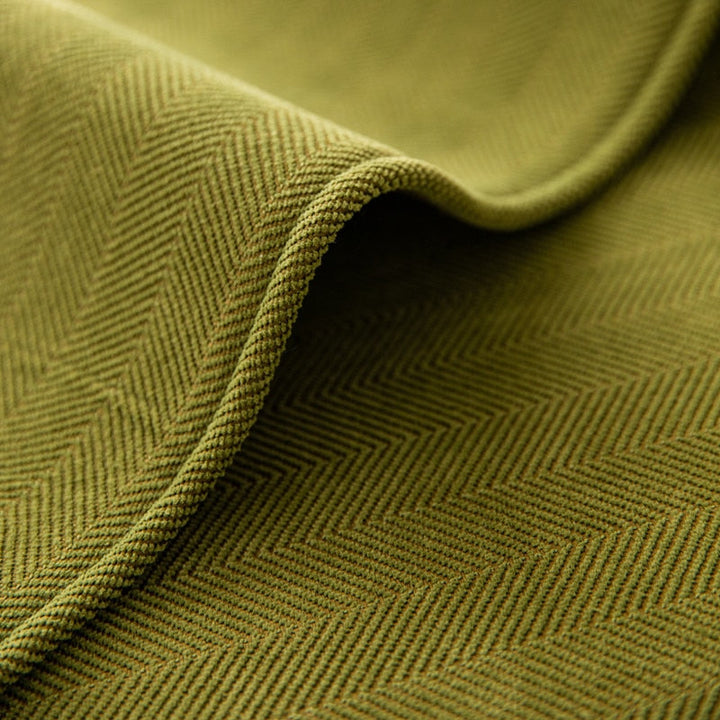 Chenille Bank Protector with Herringbone Structure – VeluraShield-Green-70x70cm-State of Style