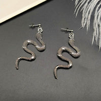 Chic Crystal Serpent Earrings | Snake-Inspired Glamour-Gold earrings snake-State of Style