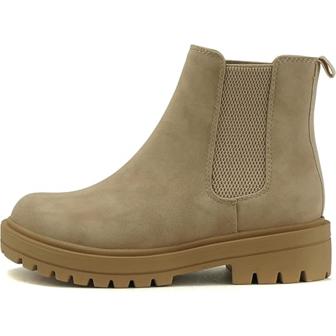 Chic Low Heel Chelsea Ankle Boots - Kailey-Beige-3.5-State of Style