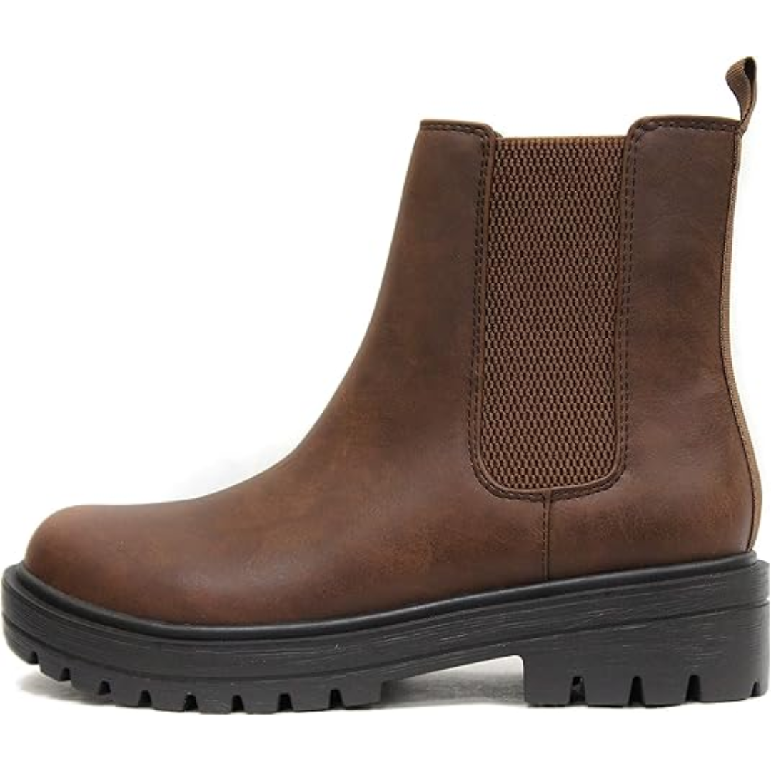 Chic Low Heel Chelsea Ankle Boots - Kailey-Dark Tan-3.5-State of Style