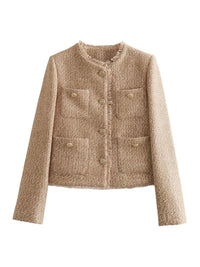 Chic Tweed Jacket with Gold Buttons - Evelyn-XS-State of Style