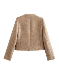 Chic Tweed Jacket with Gold Buttons - Evelyn-XS-State of Style