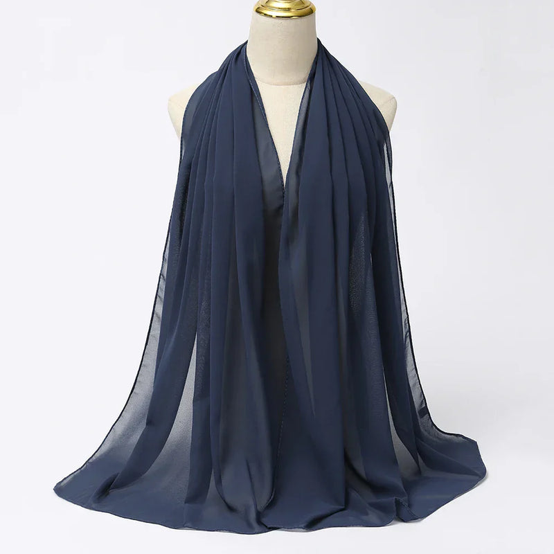 Chiffon Hijab Scarf – Leilani-Dark blue-State of Style