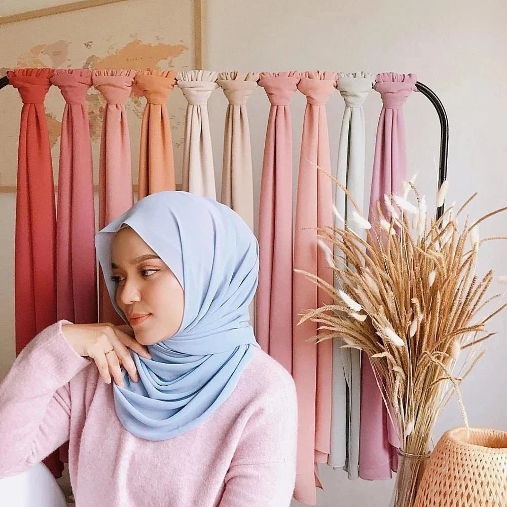 Chiffon Hijab Scarf – Leilani-Light blue-State of Style