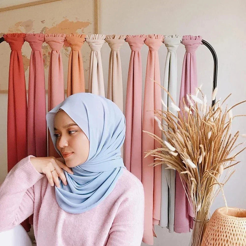Chiffon Hijab Scarf – Leilani-Light blue-State of Style