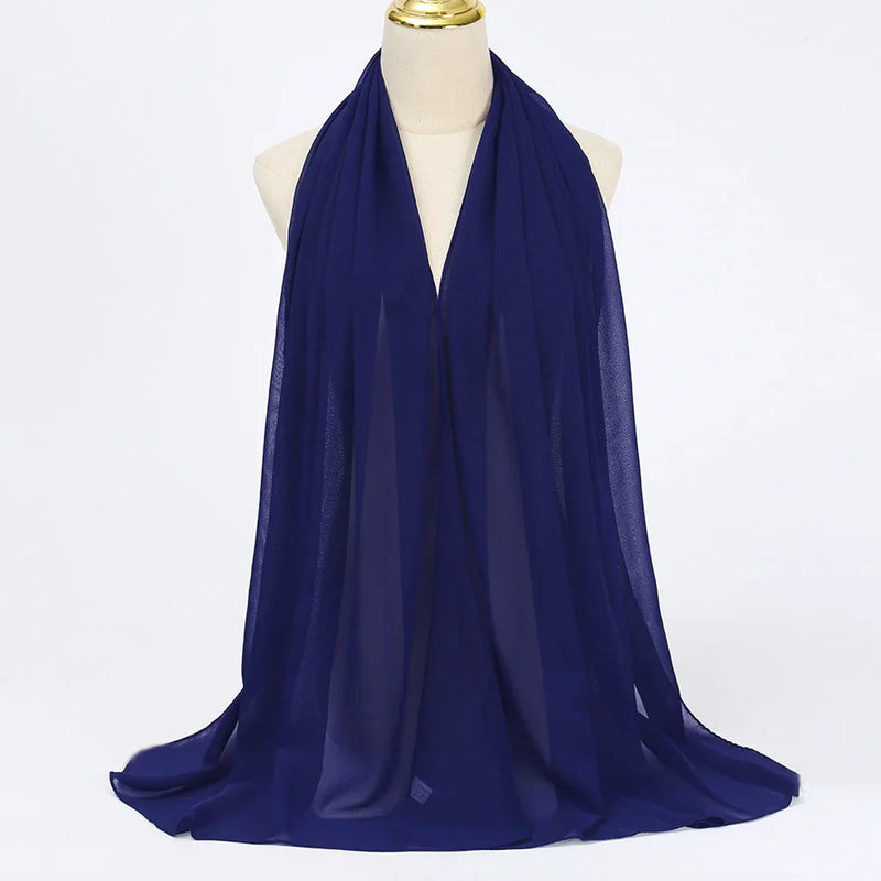 Chiffon Hijab Scarf – Leilani-Night blue-State of Style