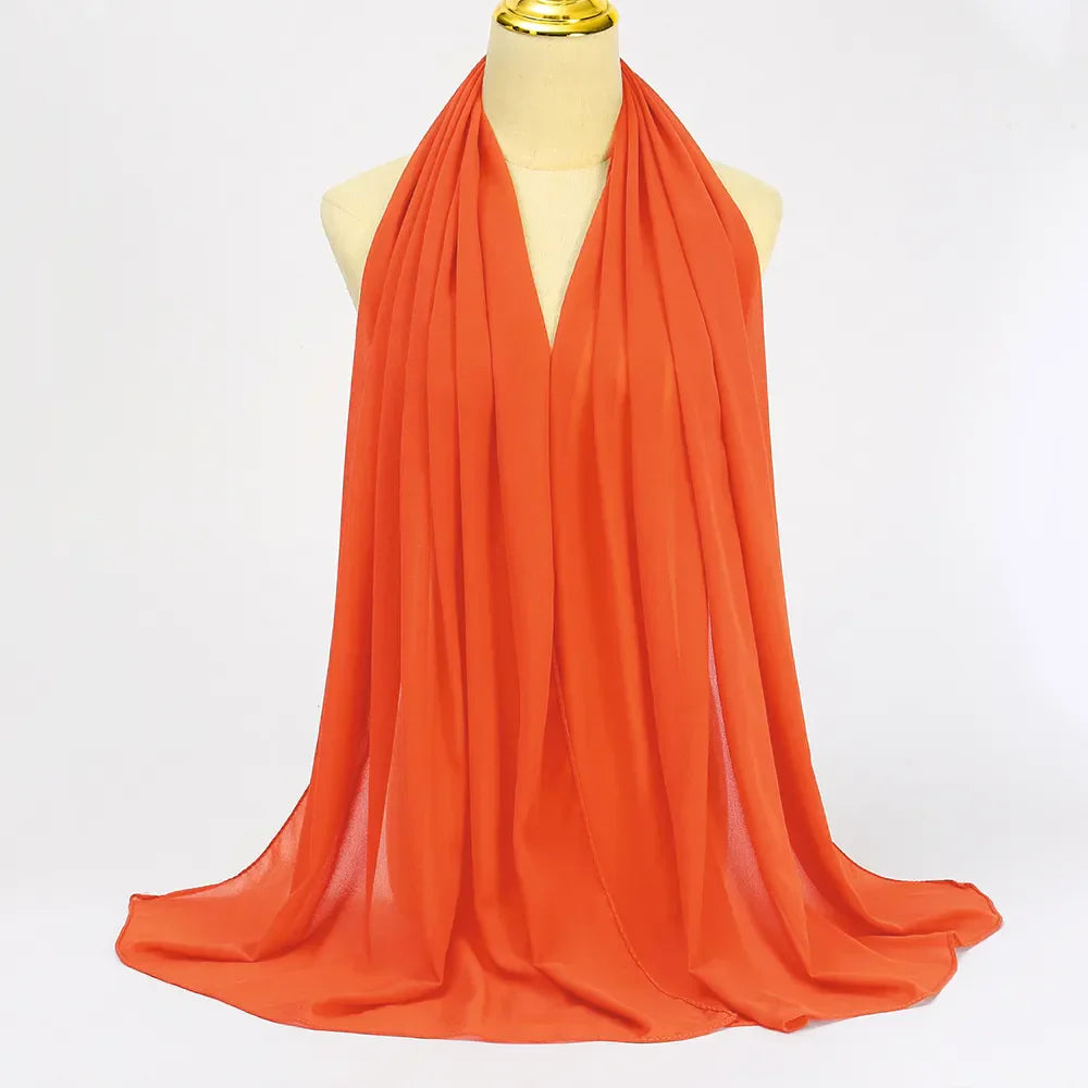 Chiffon Hijab Scarf – Leilani-Orange-State of Style