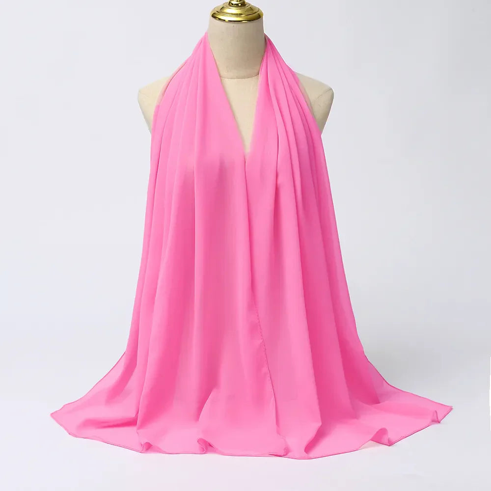 Chiffon Hijab Scarf – Leilani-Pink-State of Style