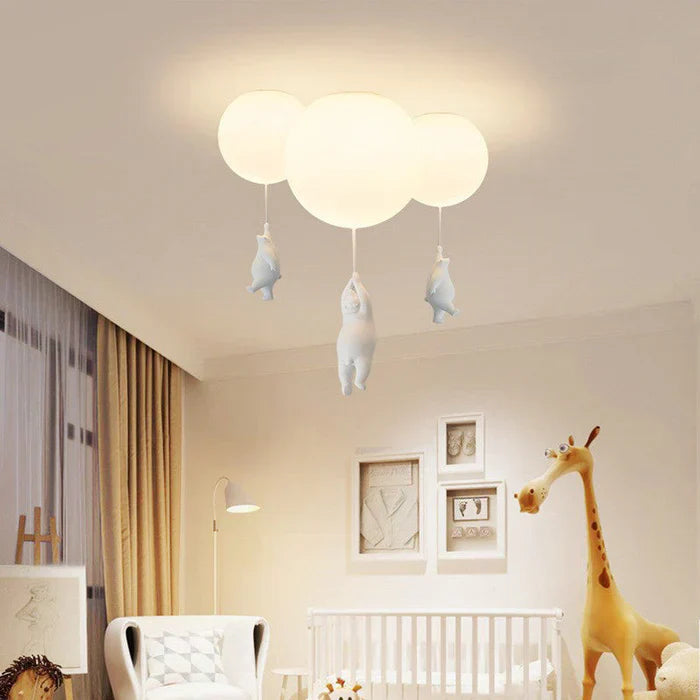 Children's Ceiling Lamp with Bear and Balloon - CloudBear-15 cm-A-Warm White-State of Style