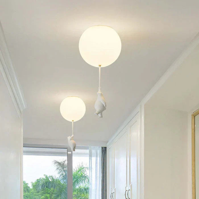 Children's Ceiling Lamp with Bear and Balloon - CloudBear-15 cm-A-Warm White-State of Style