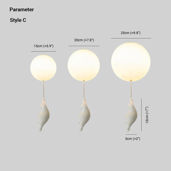Children's Ceiling Lamp with Bear and Balloon - CloudBear-15 cm-A-Warm White-State of Style