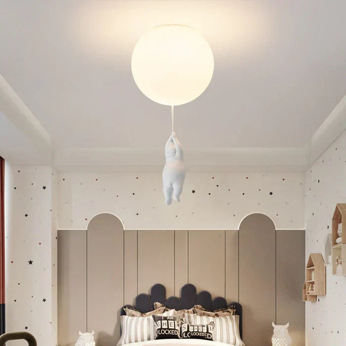 Children's Ceiling Lamp with Bear and Balloon - CloudBear-15 cm-A-Warm White-State of Style