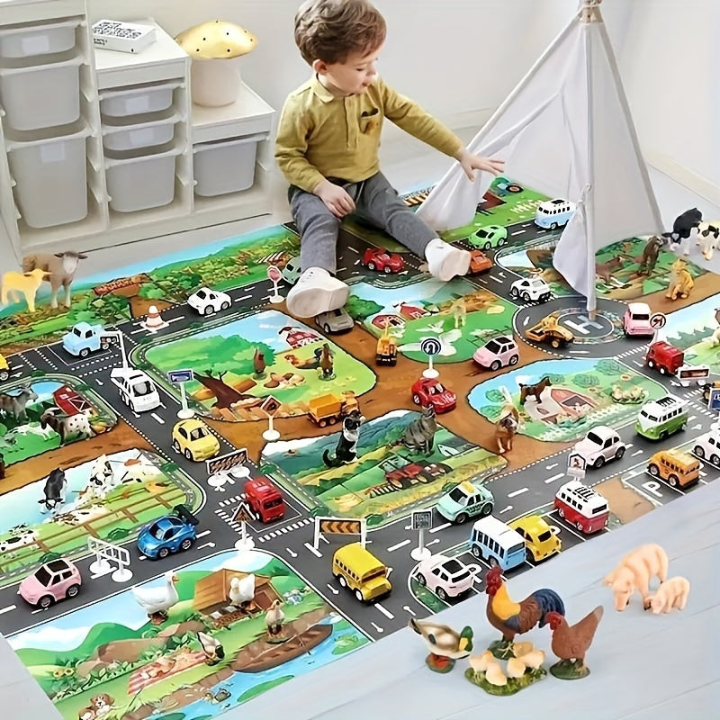 Children's Play Mat with Farm and Traffic Theme - DuoPlay-State of Style