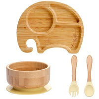 Children's Tableware Set with Suction Cup - EcoFeast-Elephant Yellow-State of Style