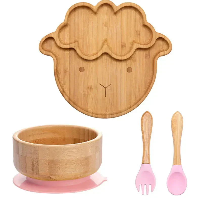 Children's Tableware Set with Suction Cup - EcoFeast-Lamb White-State of Style