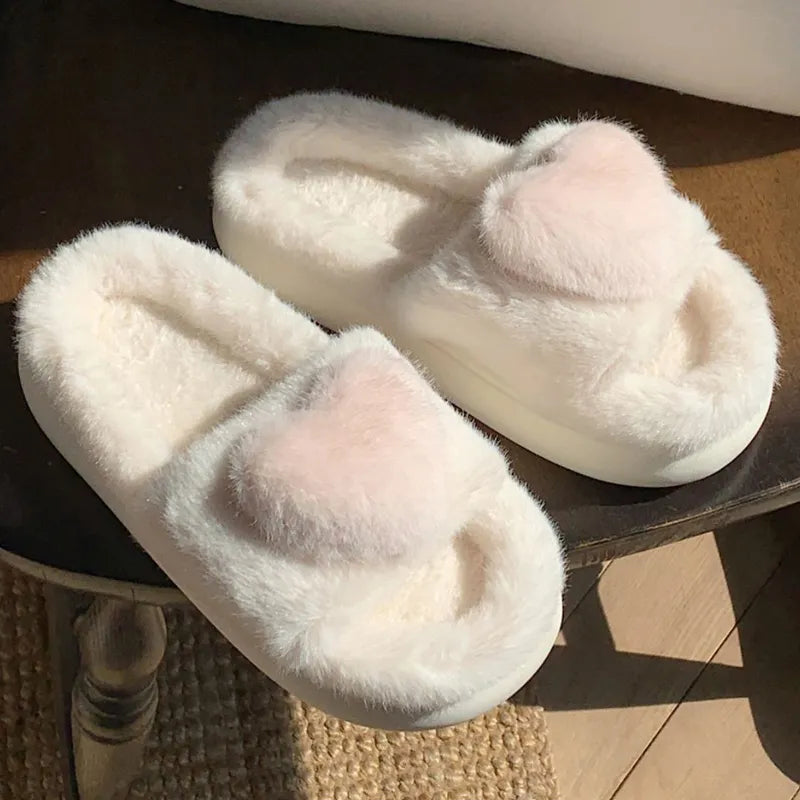 Chloe Heart Slippers | Fluffy and Warm-Black-5.0-6.0-State of Style