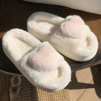 Chloe Heart Slippers | Fluffy and Warm-White-5.0-6.0-State of Style