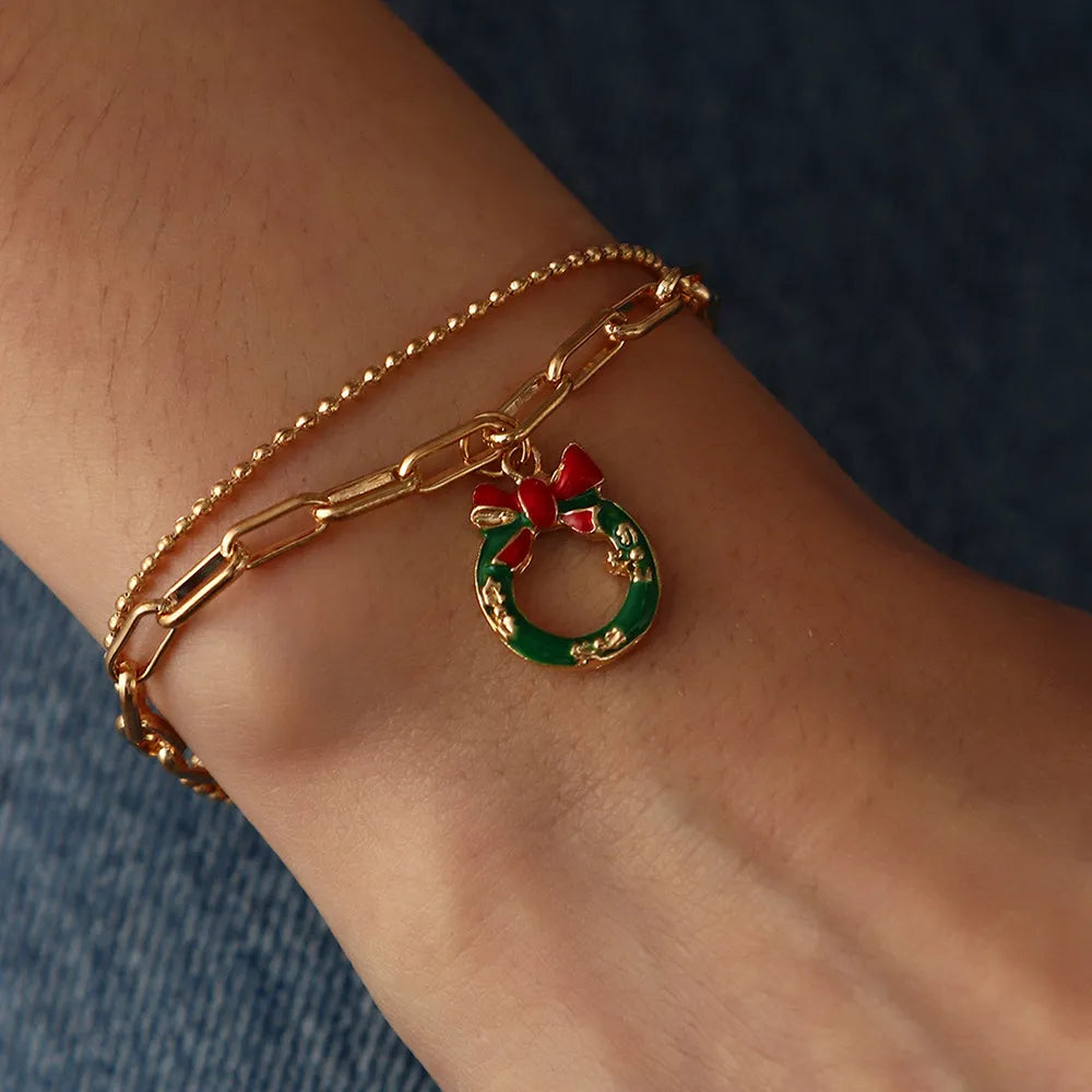 Christmas Charm Bracelet | Festive and Fun Design-CHRISTMAS WREATH-State of Style