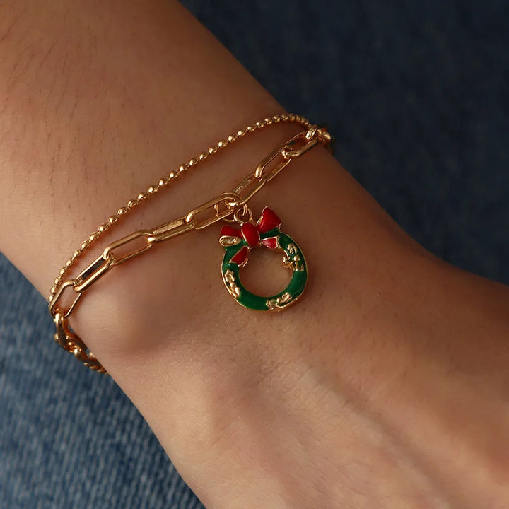Christmas Charm Bracelet | Festive and Fun Design-CHRISTMAS WREATH-State of Style