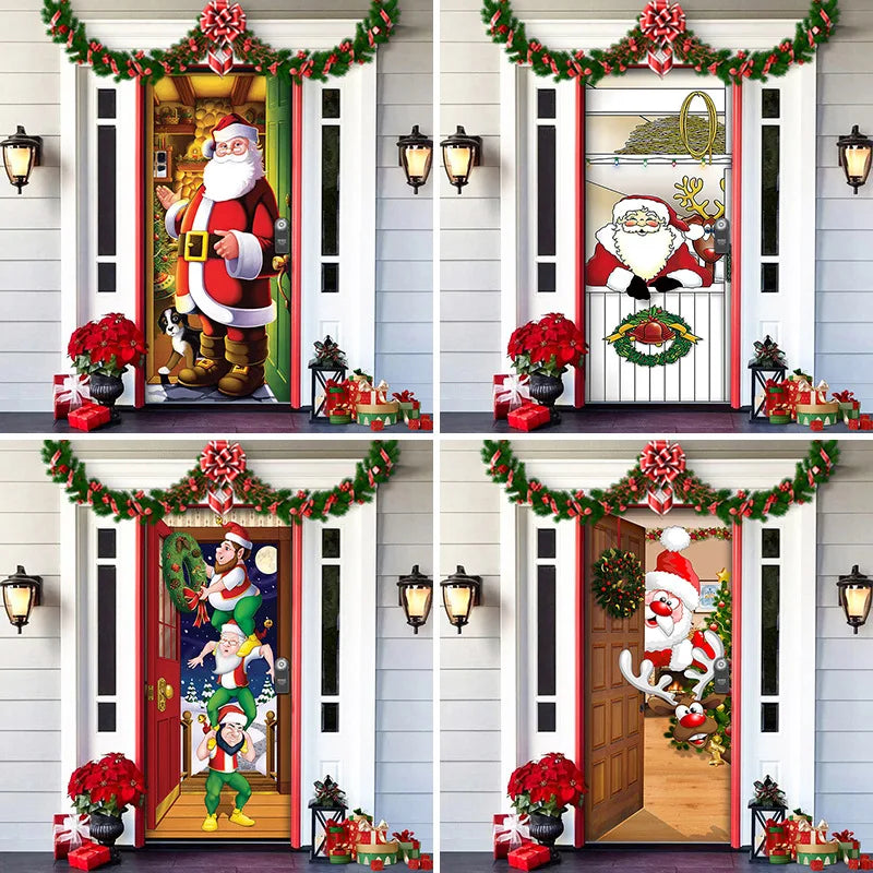 Christmas Door Decoration - MerryDoor-Style 1-91×203 cm-State of Style