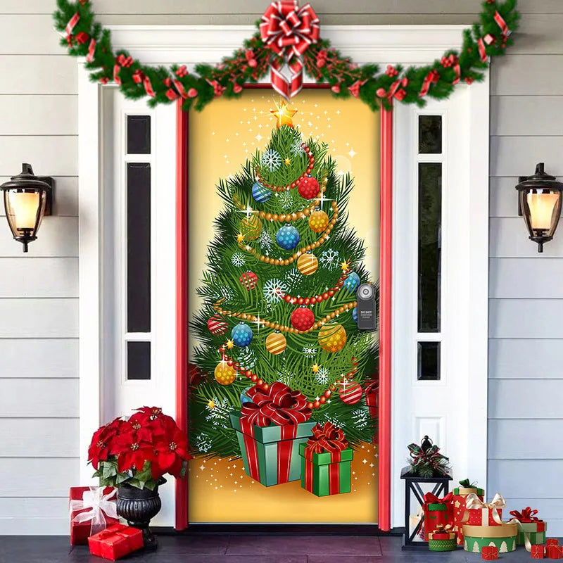 Christmas Door Decoration - MerryDoor-Style 1-91×203 cm-State of Style