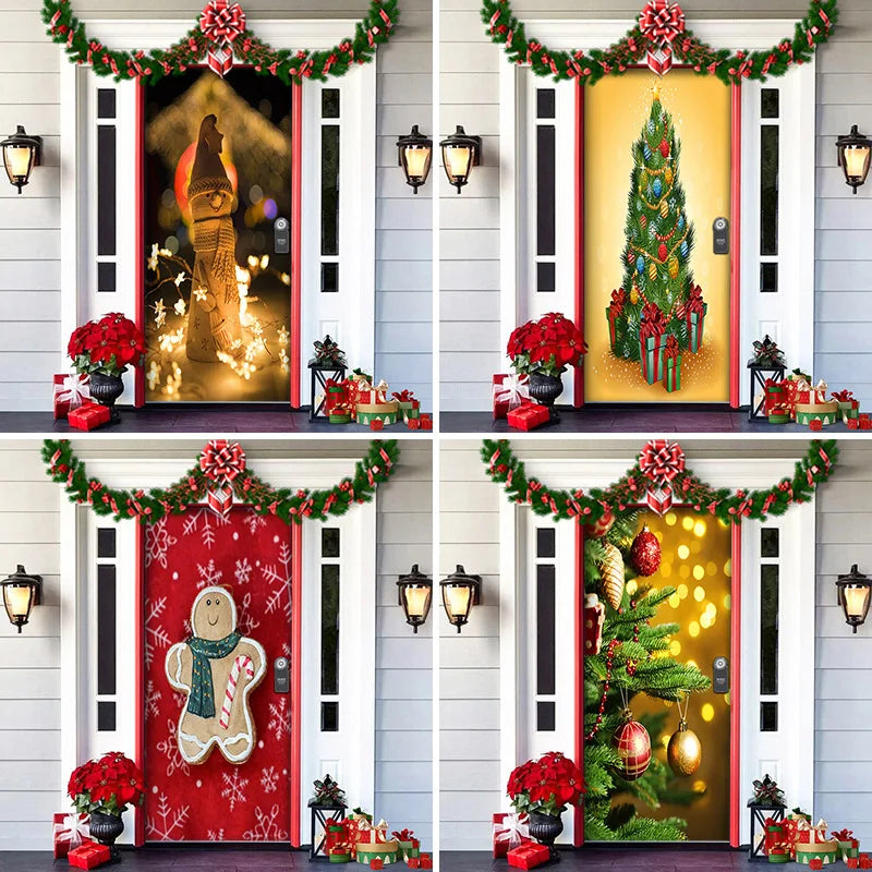 Christmas Door Decoration - MerryDoor-Style 1-91×203 cm-State of Style
