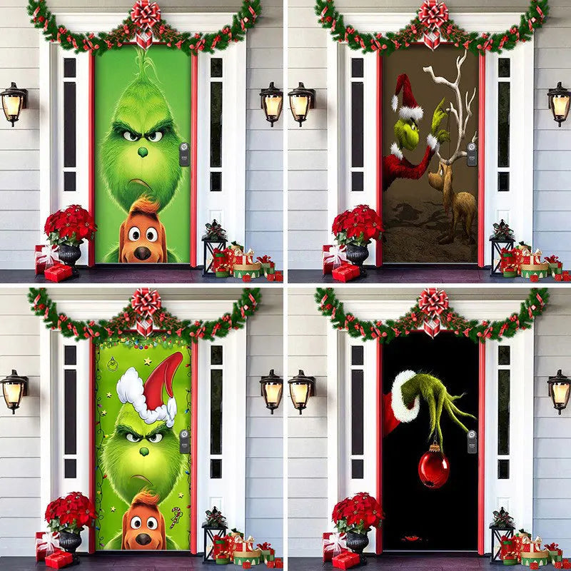 Christmas Door Decoration - MerryDoor-Style 1-91×203 cm-State of Style
