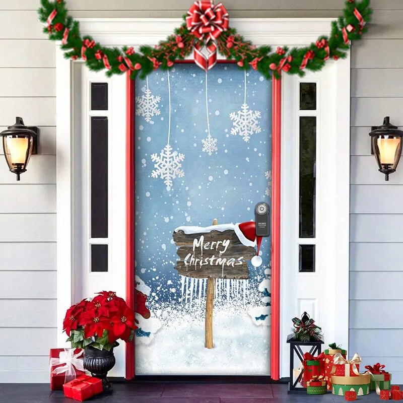 Christmas Door Decoration - MerryDoor-Style 3-91×203 cm-State of Style