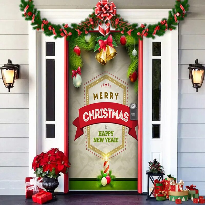 Christmas Door Decoration - MerryDoor-Style 4-91×203 cm-State of Style