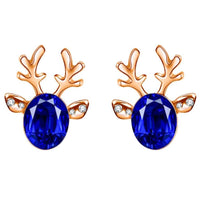 Christmas Reindeer Stud Earrings | Festive Women's Jewellery-BLUE GOLD-State of Style
