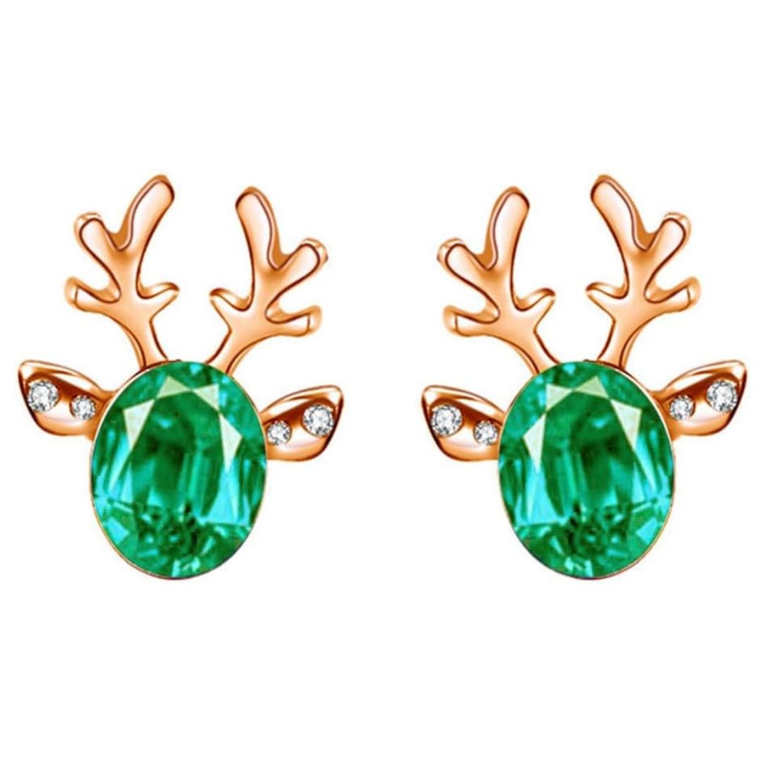 Christmas Reindeer Stud Earrings | Festive Women's Jewellery-GREENGOLD-State of Style