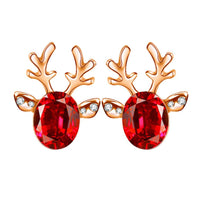 Christmas Reindeer Stud Earrings | Festive Women's Jewellery-RED GOLD-State of Style