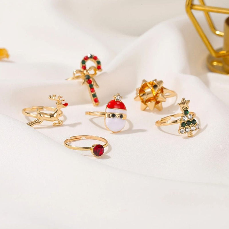 Christmas Ring Set | 8 Pieces-State of Style