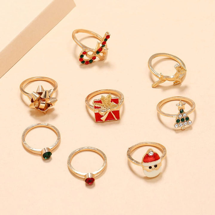 Christmas Ring Set | 8 Pieces-State of Style