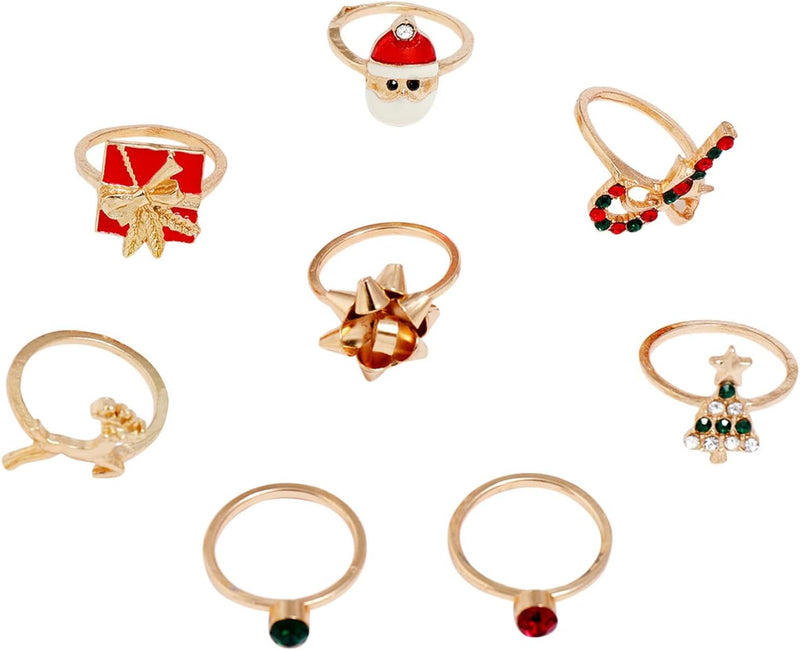 Christmas Ring Set | 8 Pieces-State of Style