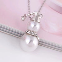 CHRISTMAS SNOWMAN PEARL NECKLACE | Festive Women's Jewellery | Holiday Cheer-GOLD-State of Style