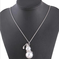 CHRISTMAS SNOWMAN PEARL NECKLACE | Festive Women's Jewellery | Holiday Cheer-GOLD-State of Style