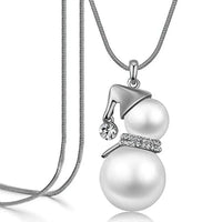 CHRISTMAS SNOWMAN PEARL NECKLACE | Festive Women's Jewellery | Holiday Cheer-GOLD-State of Style
