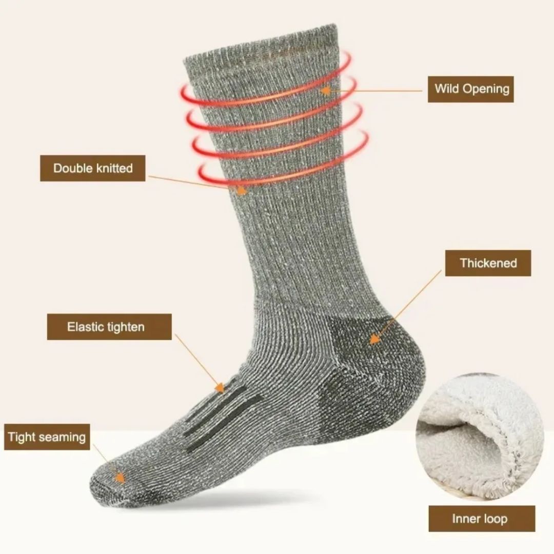 Christoph Traditional Socks – Warm Merino Wool Thermal Hiking Socks-Navy Blue-6.5 - 8.0-State of Style
