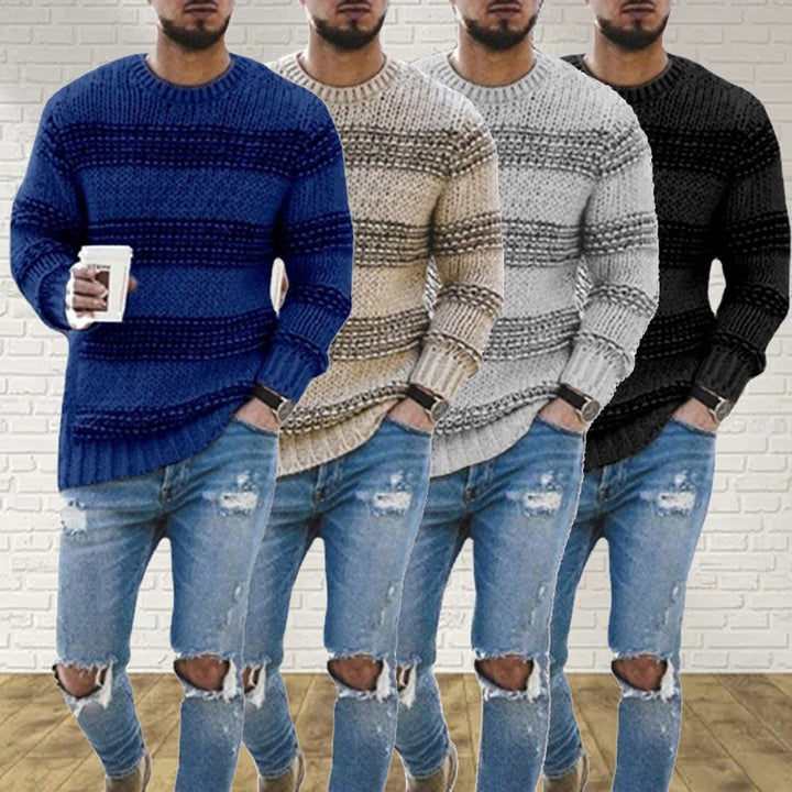 Chunky Knit Scandinavian Men's Sweater - Arvid-Khaki-S-State of Style