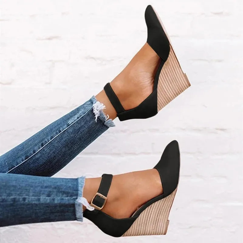 Claire - Orthopedische Zwarte Sleehakken-Zwart-34-State of Style