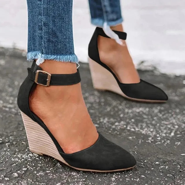 Claire - Orthopedische Zwarte Sleehakken-Zwart-34-State of Style