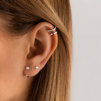 Clara Double Ear Cuff-Silver-State of Style