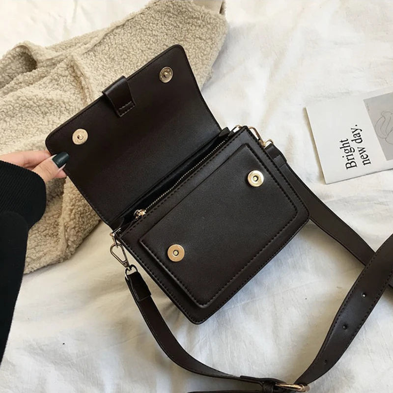 Clara Traditional Bag – Lightweight PU Leather Shoulder Bag-Black-State of Style