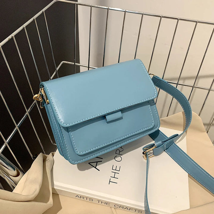 Clara Traditional Bag – Lightweight PU Leather Shoulder Bag-Blue-State of Style