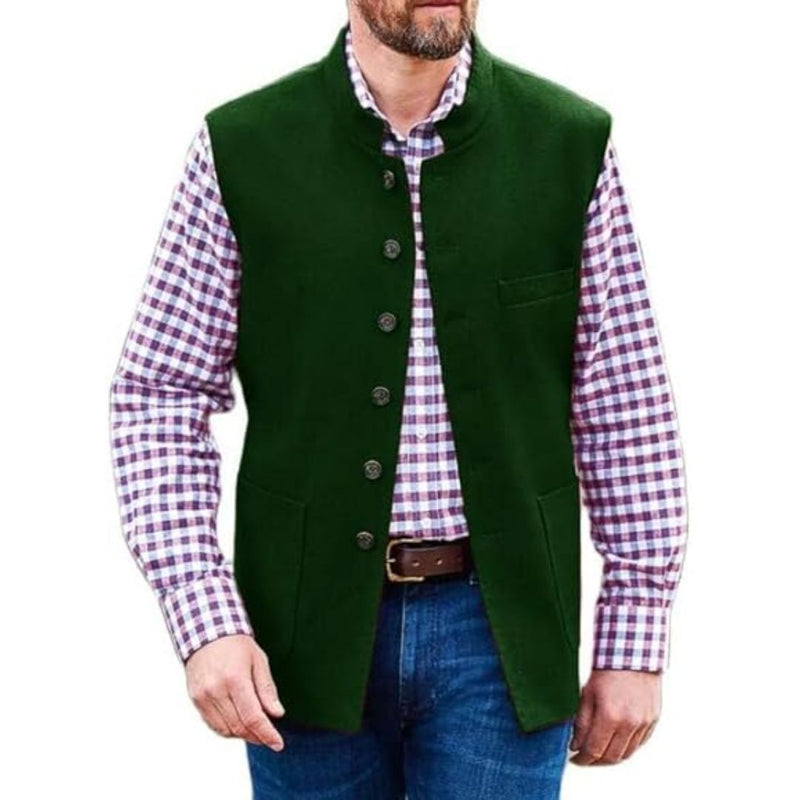Clark Traditional Vest – Classic Polyester Waistcoat with Modern Appeal-Green-XS-State of Style