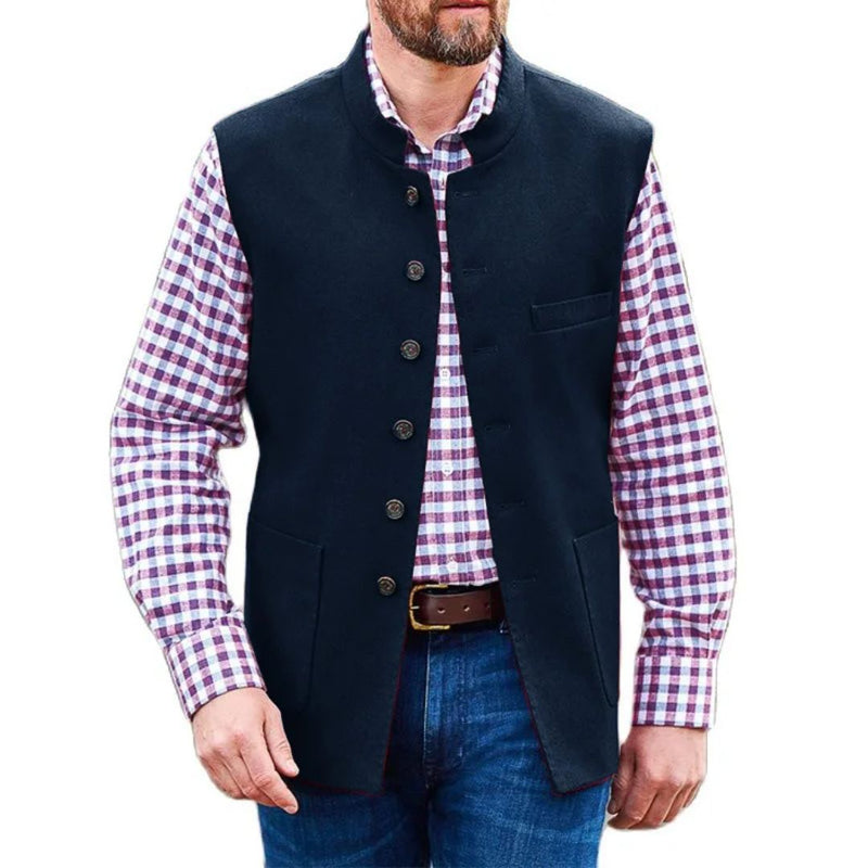 Clark Traditional Vest – Classic Polyester Waistcoat with Modern Appeal-Navy Blue-XS-State of Style