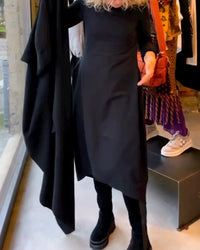 Classic Black Midi Dress - Sofia-S-State of Style
