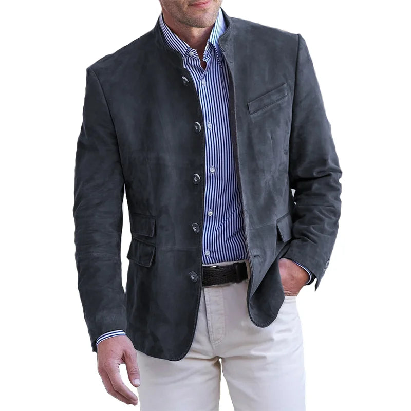 Classic Button-Down Jacket for Men – Magnus-Dark blue-S-State of Style